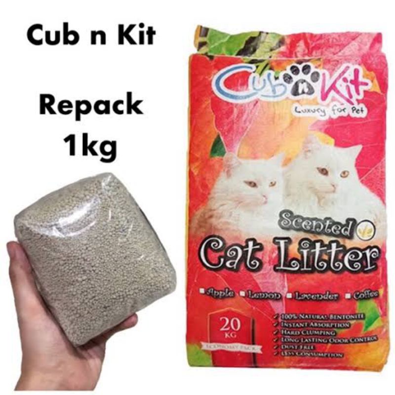 Pasir Cub n Kit 1kg Pasir kucing wangi gumpal