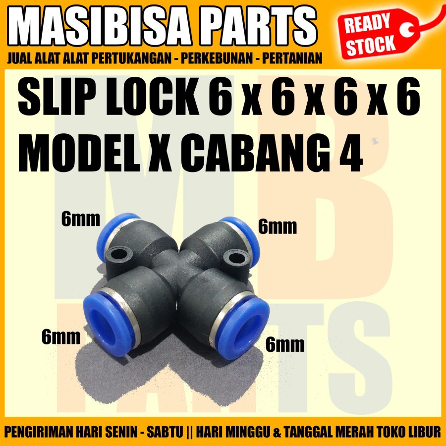 SLIP LOCK KONEKTOR MODEL X / 4 way 6mm - 6mm - 6mm - 6mm