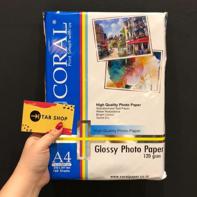 

CORAL GLOSSY PHOTO PAPER A4 120 GSM 100 SHEETS Star Seller Termurah
