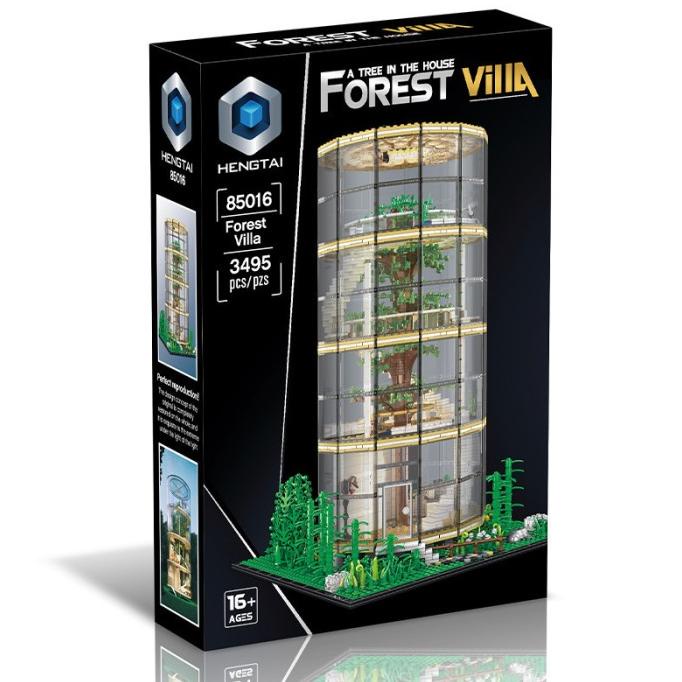 Hengtai 85016 Forest Villa Glass Tree House Architecture Lepin Brick