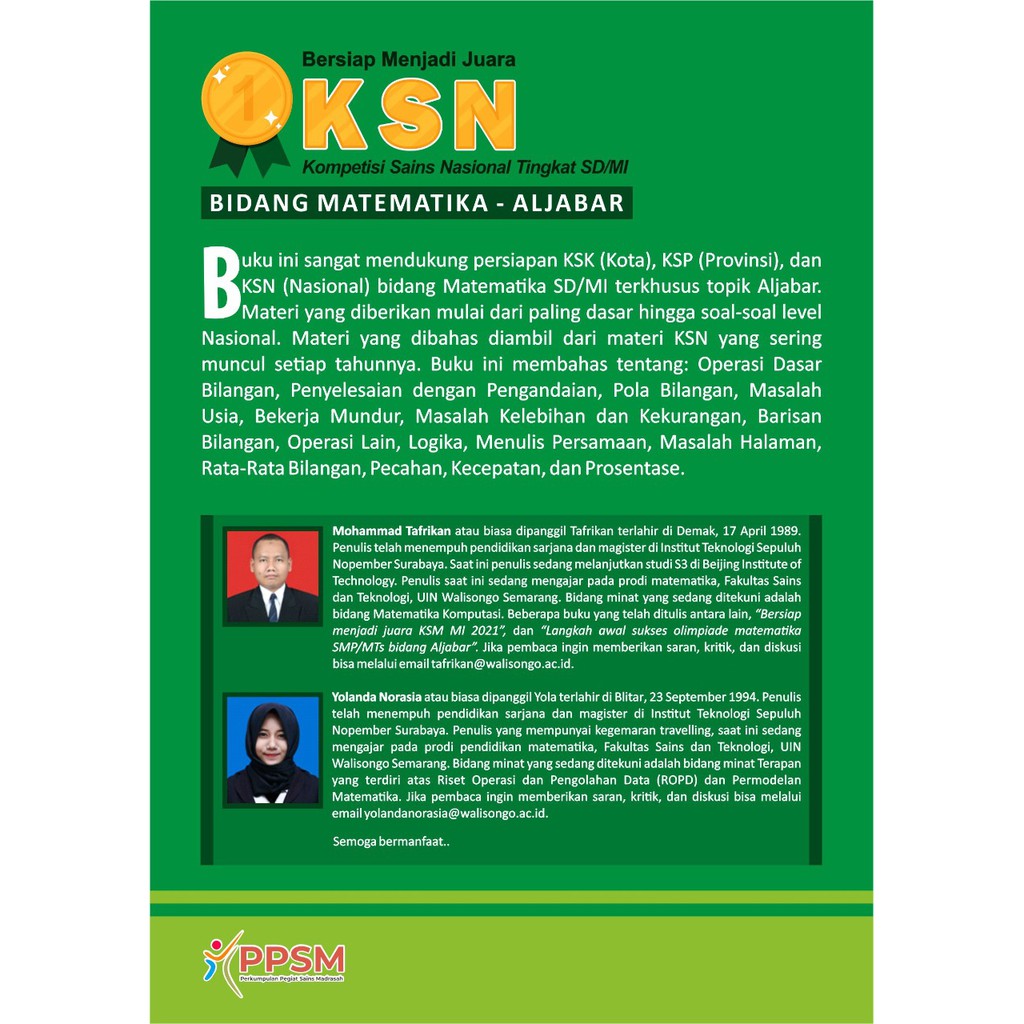 Buku KSN-KSM SD/MI Bidang Matematika-Aljabar 2025