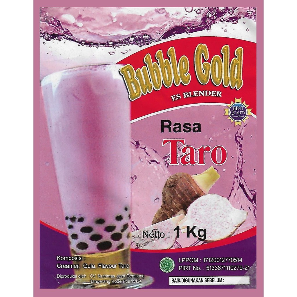 BUBBLE GOLD TARO KEMASAN 1KG | SERBUK MINUMAN RASA TALAS 1KILO