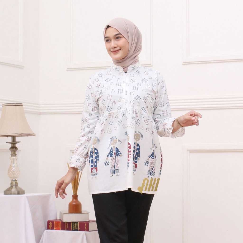 Batik Alina Bu Tejo Bouse Batik Baju Batik Wanita Modern M L XL XXL Jumbo Atasan Batik Kerja Wanita Kantor Tunik Batik Seragam Batik Modern