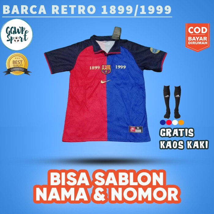 JERSEY RETRO BARCA HOME 1899 KUALITAS JAMINAN TERBAIK GRATIS KAOS KAKI