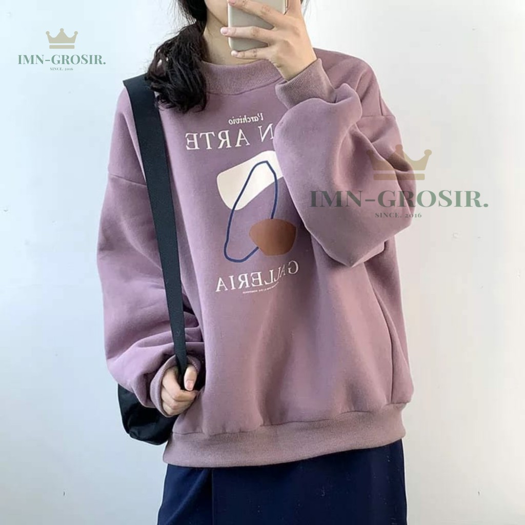 CREWNECK GALLERIA OVERISIZE SWEATER - SWEATER WANITA OVERSIZE TERBARU