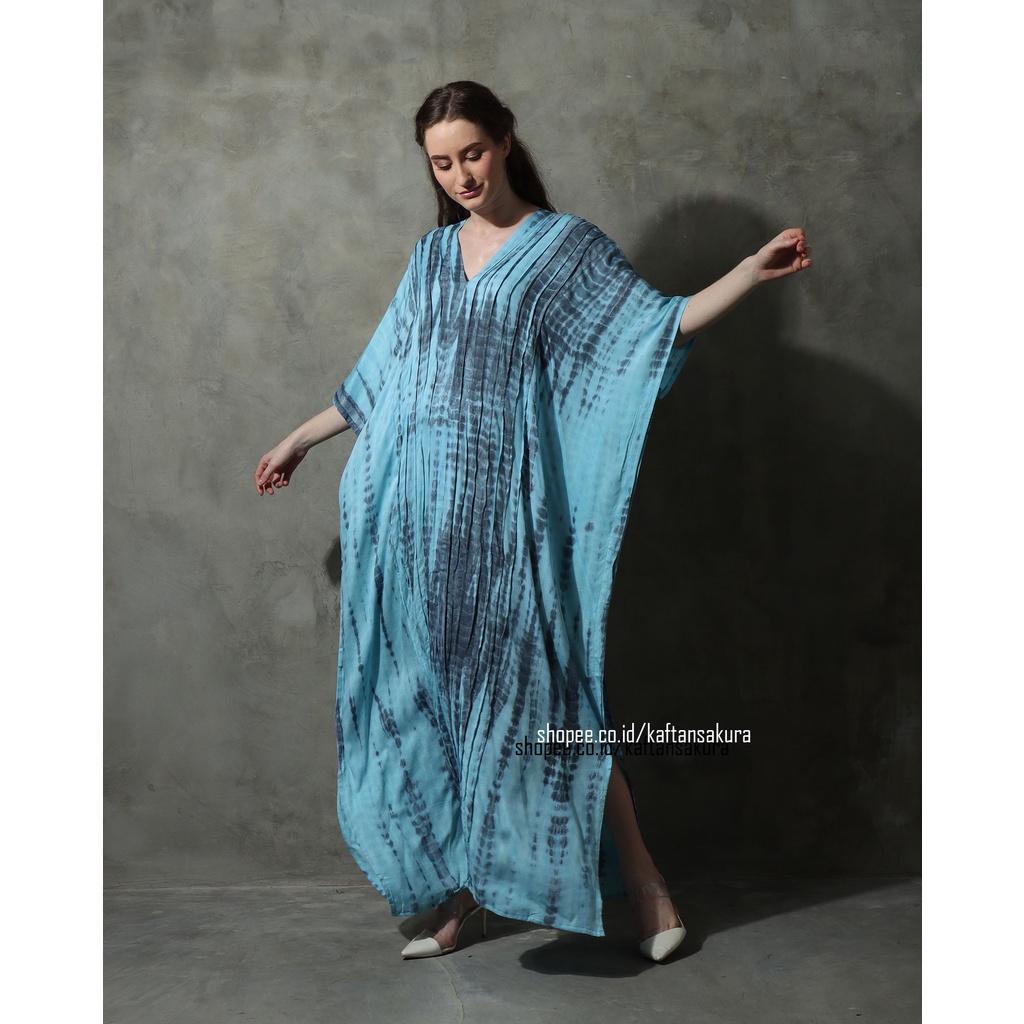 KAFTAN WANITA JUMBO RAYON TIE DYE PREMIUM KAFTAN KEKINIAN BIGSIZE