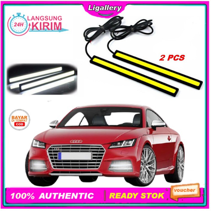 [1 Pasang]  Lampu Led Drl mobil Plasma Cob panjang 17 Cm Lampu Depan Mobil Led Strip