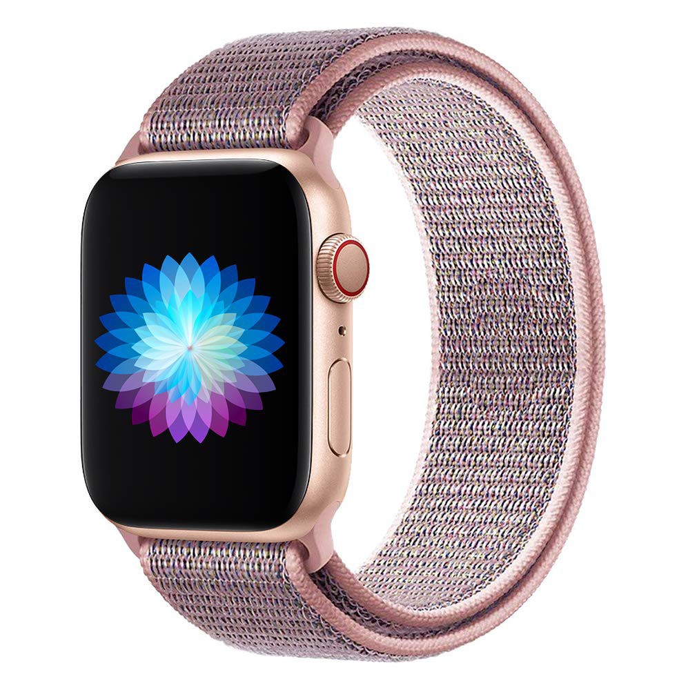 Strap Premium 38/40mm 42/44mm Bahan Nilon Untuk watch series 5/4/3/2/1-3#Pink Sand