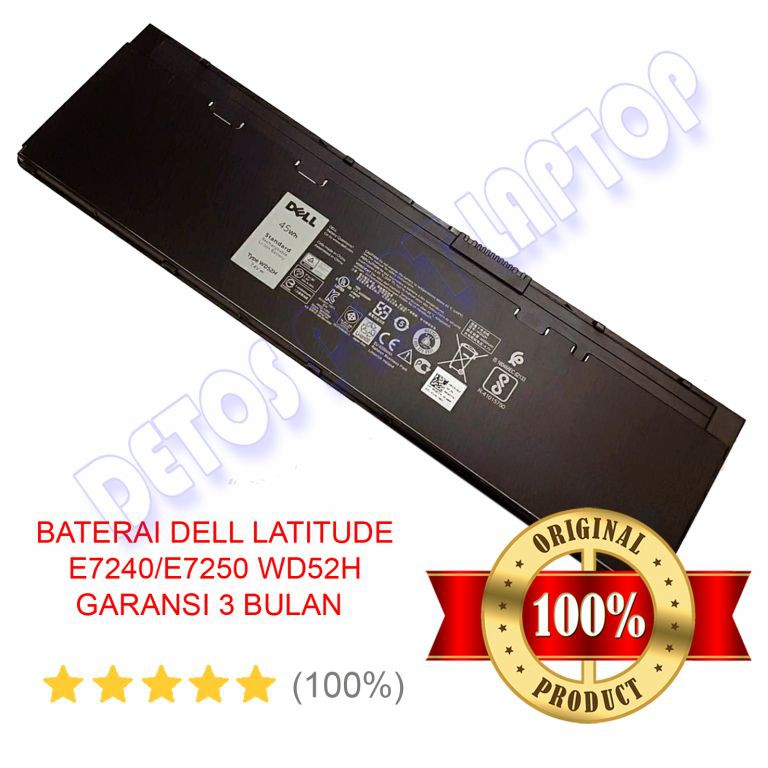 baterai battery laptop original dell latitude e7240 e7250 ultrabook wd52h wg6rp 0wg6rp kkhy1 0kkhy1