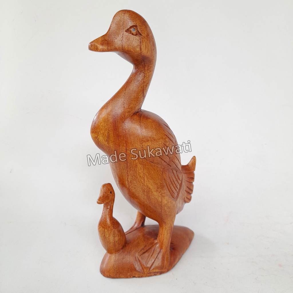 Kerajinan patung kayu Duck Bebek anak berdiri hiasan dekorasi handmade