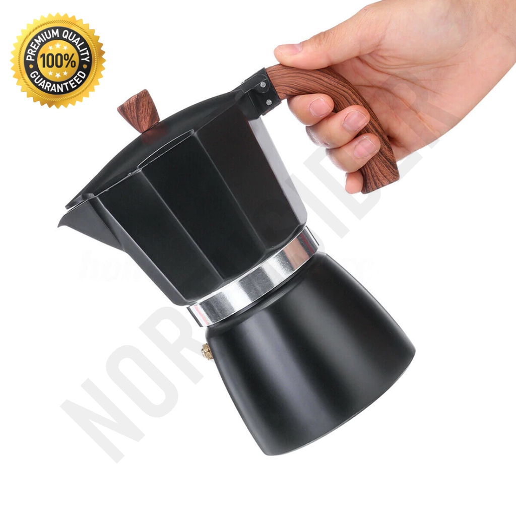 MOKA POT ALUMINIUM 3 CUP &amp; 6 CUP - COFFEE ESPRESSO MAKER MOKAPOT