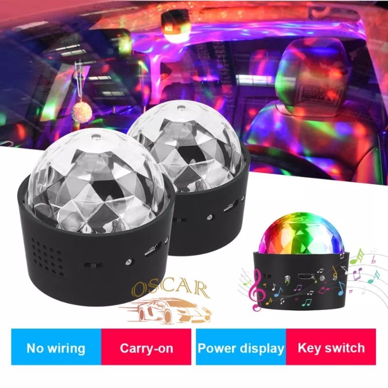 Lampu Disko RGB Sensor Musik Colok USB Disco Car Light Lampu Tumblr Mini Aesthetic Lampu Kabin Mobil