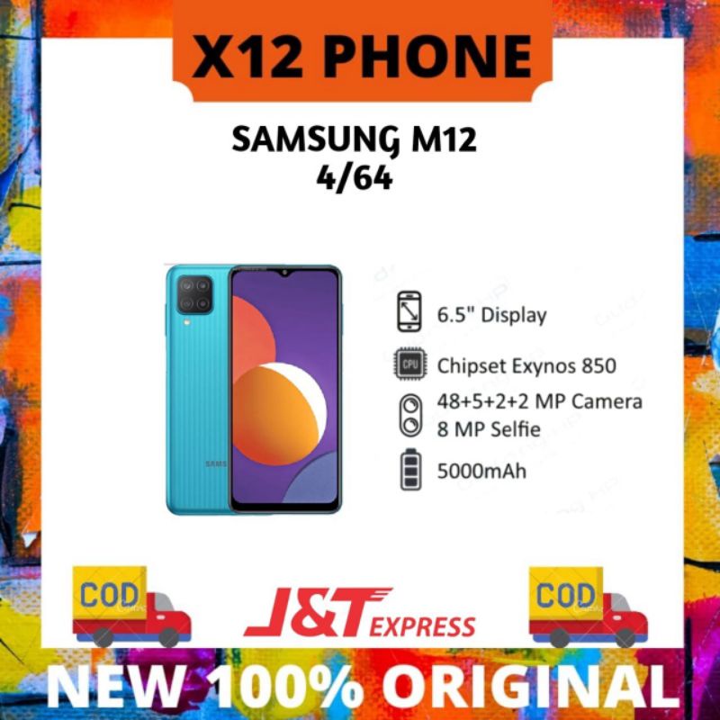 Samsung M12 4/64 Ram 4gb internal 64gb Garansi Resmi