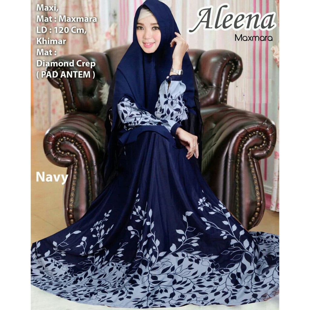 READY 120889 ALEENA GAMIS JUMBO NAVY TERMURAH