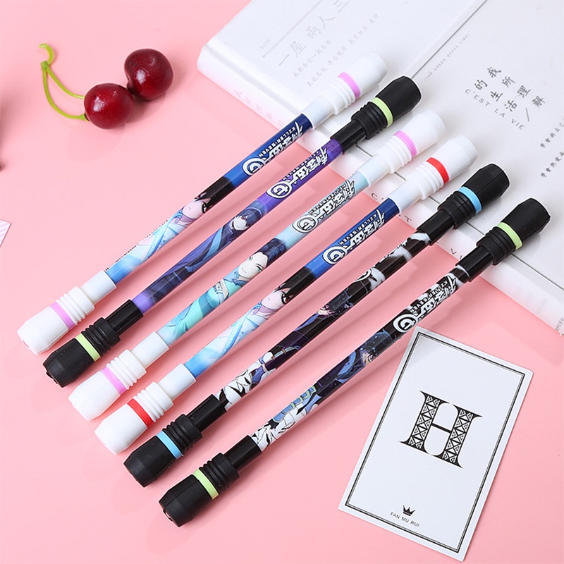 COD ❤️ Pen Puter Spinner Toys/ Spinning Pen/ Pulpen Putar Spinner/ Bolpoin Anti Slip Untuk Anak / Dewasa Anti Stress Rotating Pen Impor Harga Rendah-Bellamy's-B-Random