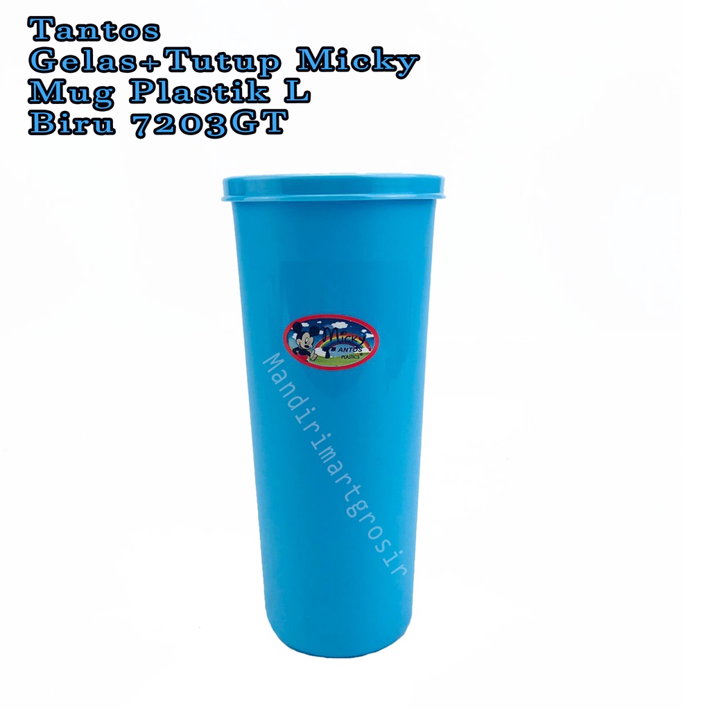 Gelas+Tutup Micky *Tantos * Mug Plastik (L) * Warna Biru 7203GT