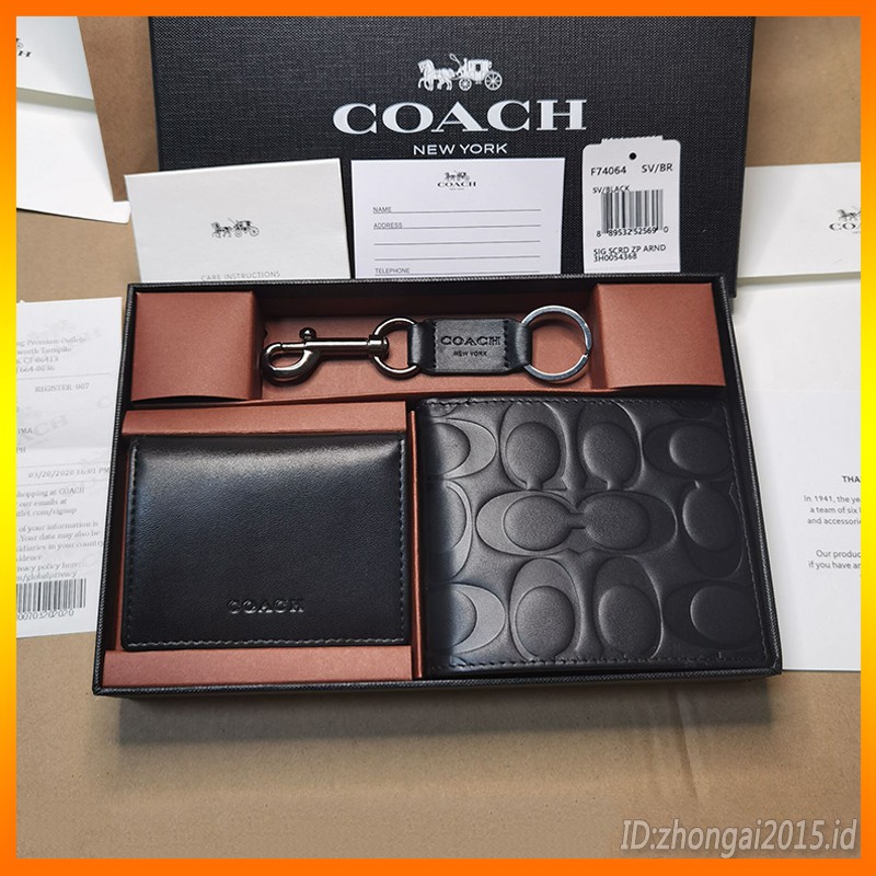Dompet Coach / F74064 / Original / Coach Dompet / Dompet lipat pria / Dompet pria