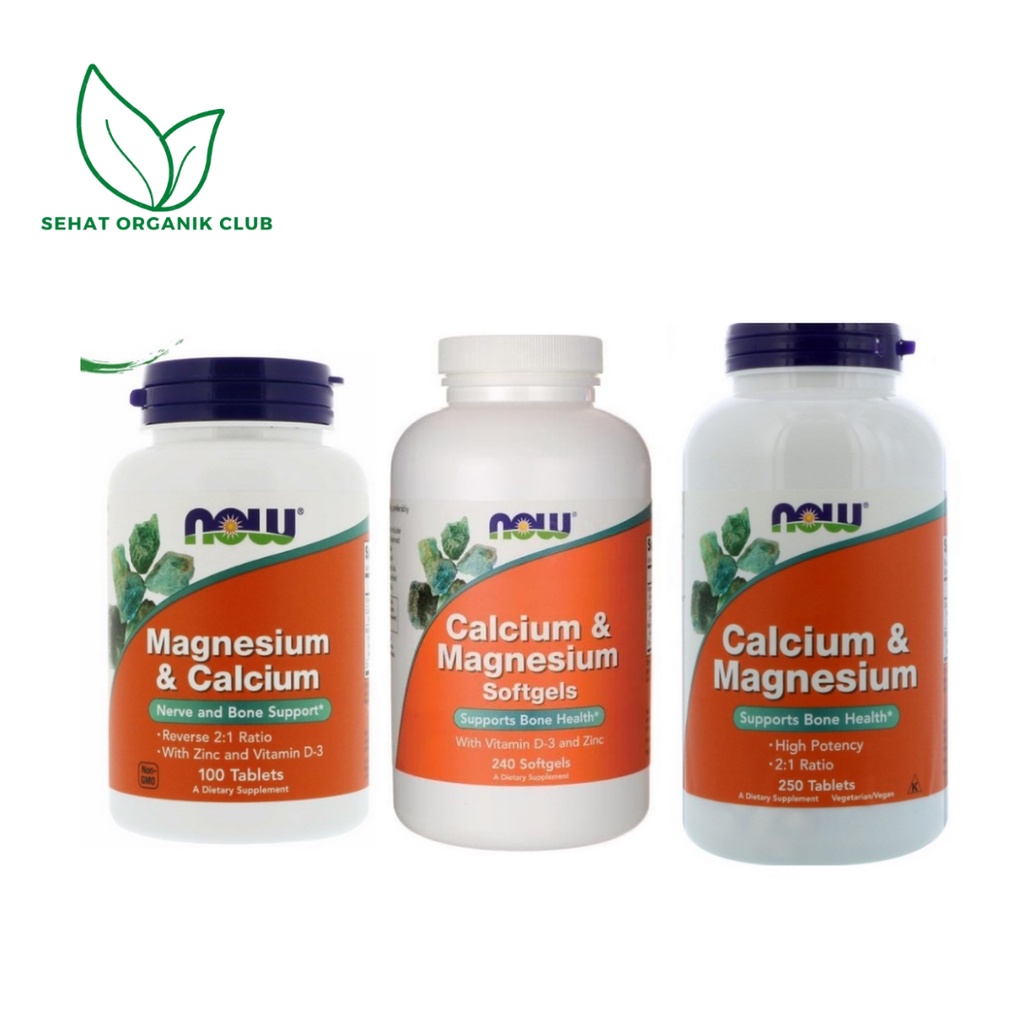 Jual Now Foods Calcium & Magnesium with Zinc & Vitamin D3 D-3 240 ...