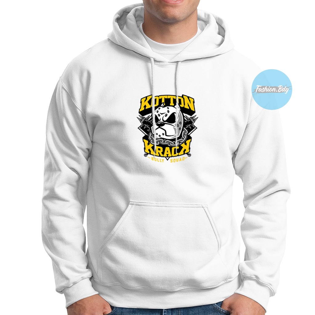 Sweater Hoodie Bully Squad Bahan Fleece Warna Hitam Navy Merah Abu