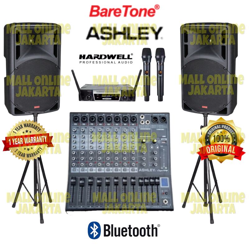 Paket speaker aktif baretonr 15 inch 15rae mixer ashley super m8 original