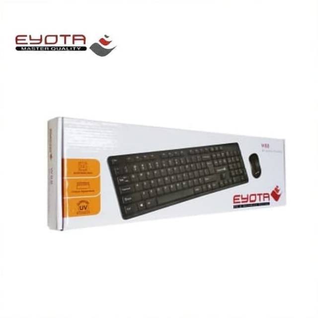 Eyota W88 keybod key board keyboard Wireless Paket Combo Hemat Mouse dan Keyboard Bundle