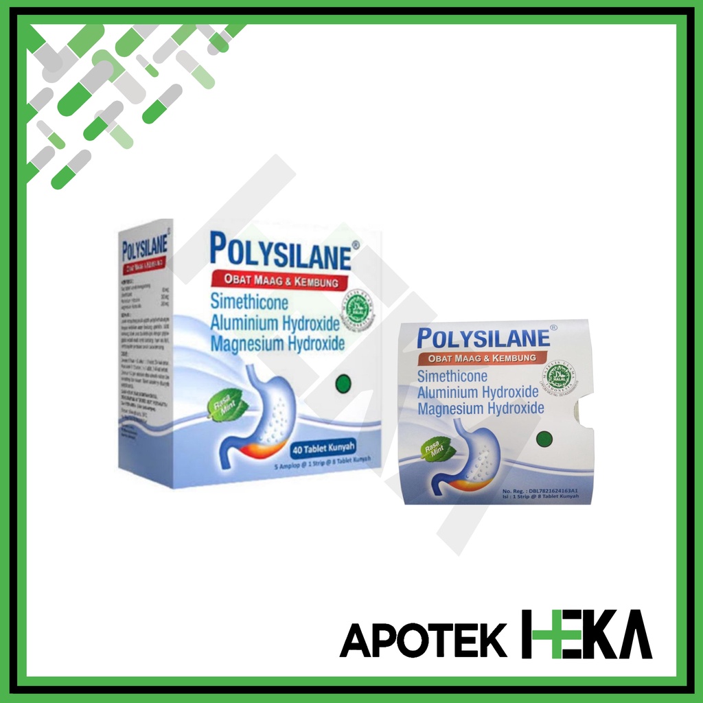 Polysilane Box Isi 5x8 Tablet Kunyah - Obat Maag dan Kembung (SEMARANG)