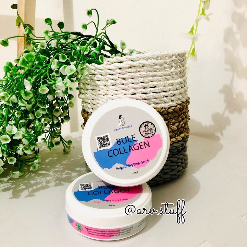 Bule Collagen Whitening Body scrub / Lulur mandi pemutih pencerah badan BPOM halal infinity japanese