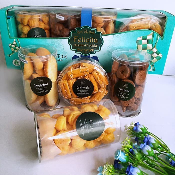 

Parcel Kue Lebaran Idul Fitri Hampers Gift Parsel | Felicita 4 Toples NEW - Tosca Box