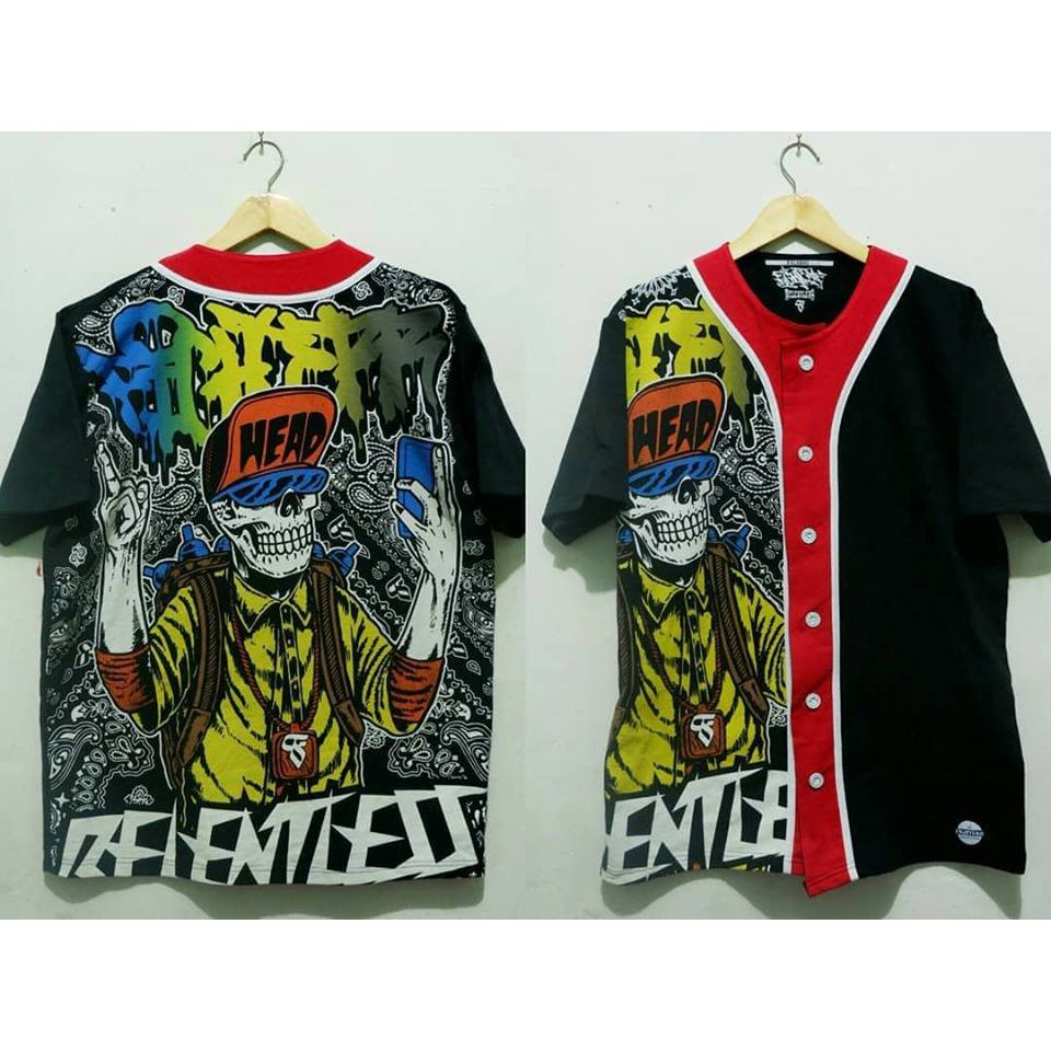 BAJU KAOS DISTRO FULL PRINT HOMIES METAL MOTIF FULL TENGKORAK