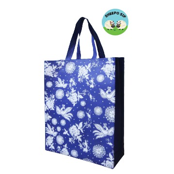 

GOODIE BAG BATIK TAS KAIN SPUNBOND BATIK TAS SOUVENIR BATIK 30X37X09 BIRU