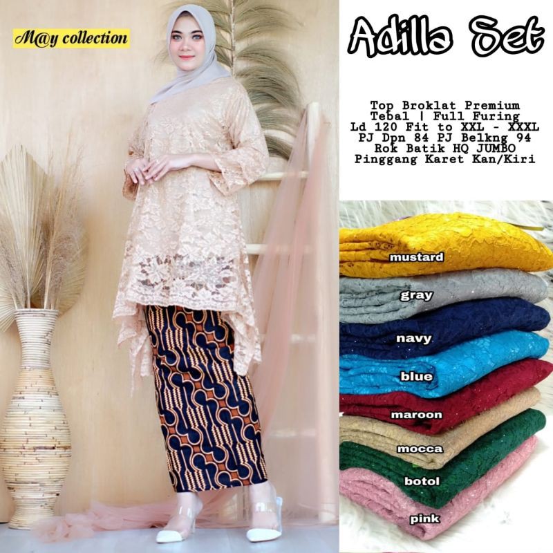 Kebaya Jumbo Bruklat jumbo ld 120 Adilla Set