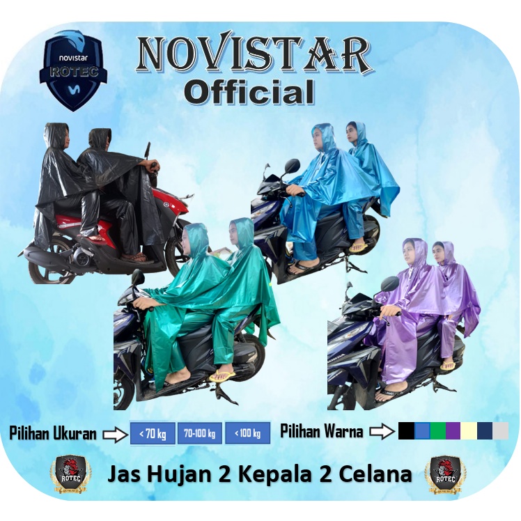 Jas Hujan Ponco Kelelawar 2 Kepala 2 Celana ROTEC Standart dan Jumbo XXXL