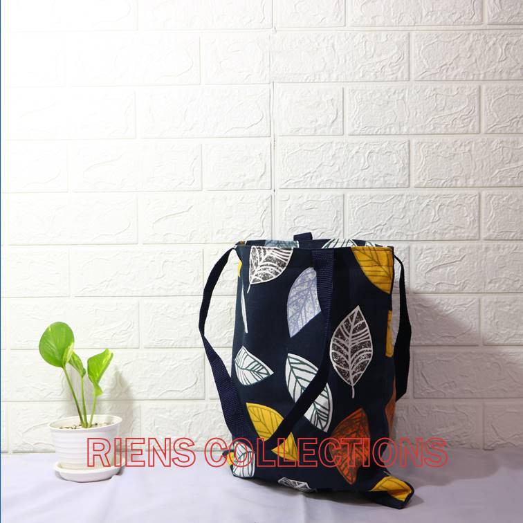 TAS KANVAS TOTEBAG KANVAS MOTIF DAUN NANGKA BIRU. Riens Collections Tas Jogja Tas Souvenir Jogja Oleh Oleh Jogja Malioboro