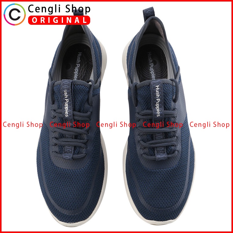 SEPATU HUSH PUPPIES PRIA ORIGINAL TERBARU SNEAKER CASUAL BIRU NAVY HM008