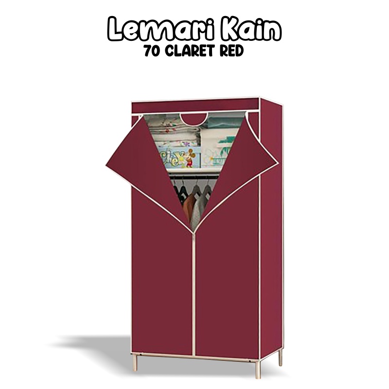 Lemari Kain Serbaguna Lemari Pakaian 1 Sisi Polos + Gantungan Lemari Multifungsi Baju Dan Lemari Pakaian Kain Portable Murah