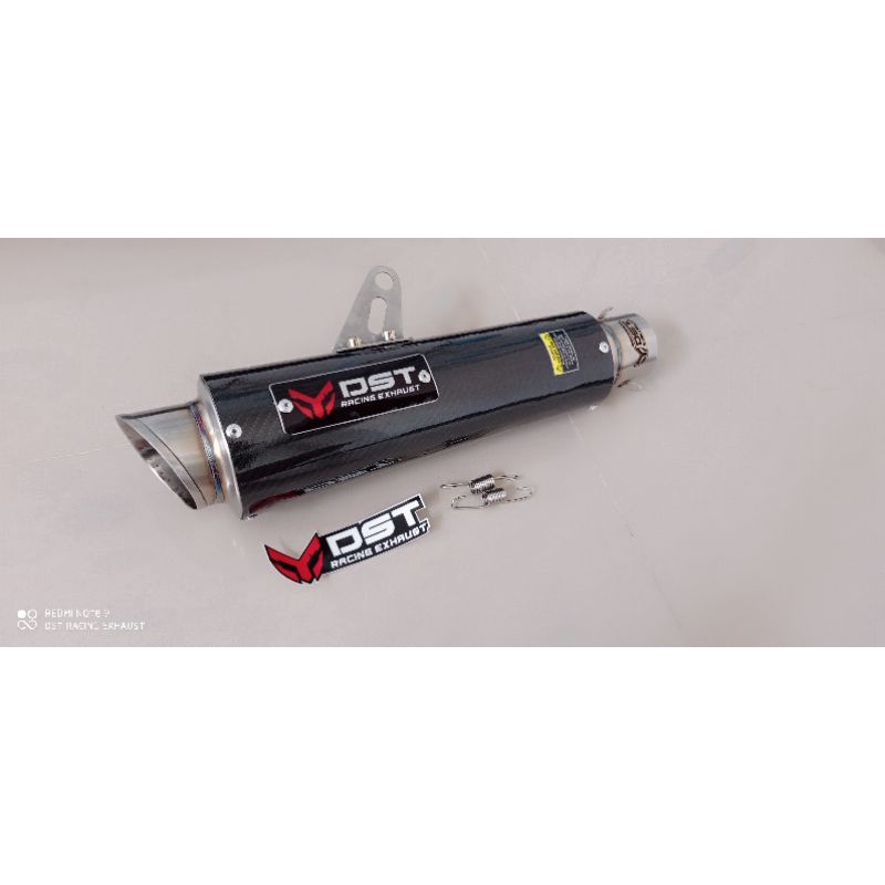 Knalpot racing original DST Racing M1 long carbon inlet 50mm silincer only knalpot motor racing univ