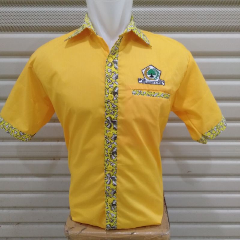 kemeja golkar kombinasi batik