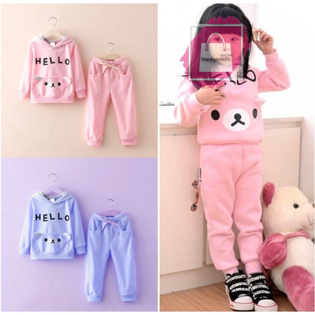 PROMO SETELAN JAKET HOODIE ANAK PEREMPUAN MOTIF HELLO 1-5 TAHUN PROMO JAKET HOODIE JAKET ANAK LAKI LAKI DAN PEREMPUAN