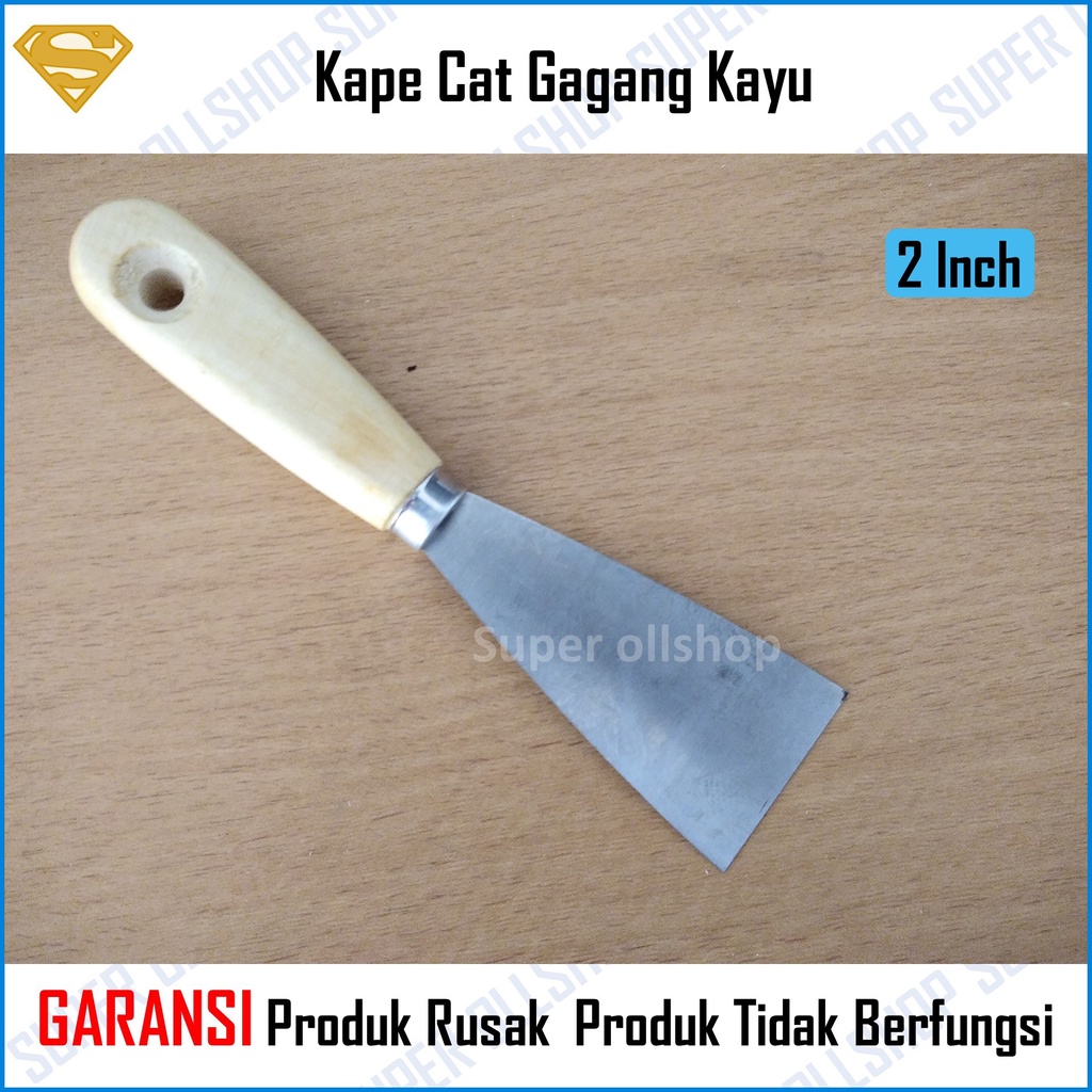 Kapi Cat Gagang Kayu / Kape Cat Kapi Plat Gagang Kayu Scraper Screper Skrap Sliper 1.5 Inch 2 Inch 2.5 Inch 3 Inch Murah
