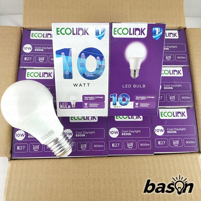 ECOLINK Bohlam Lampu LED E27 - 6W / 8W / 10W / 12W - Cahaya Putih 6500K