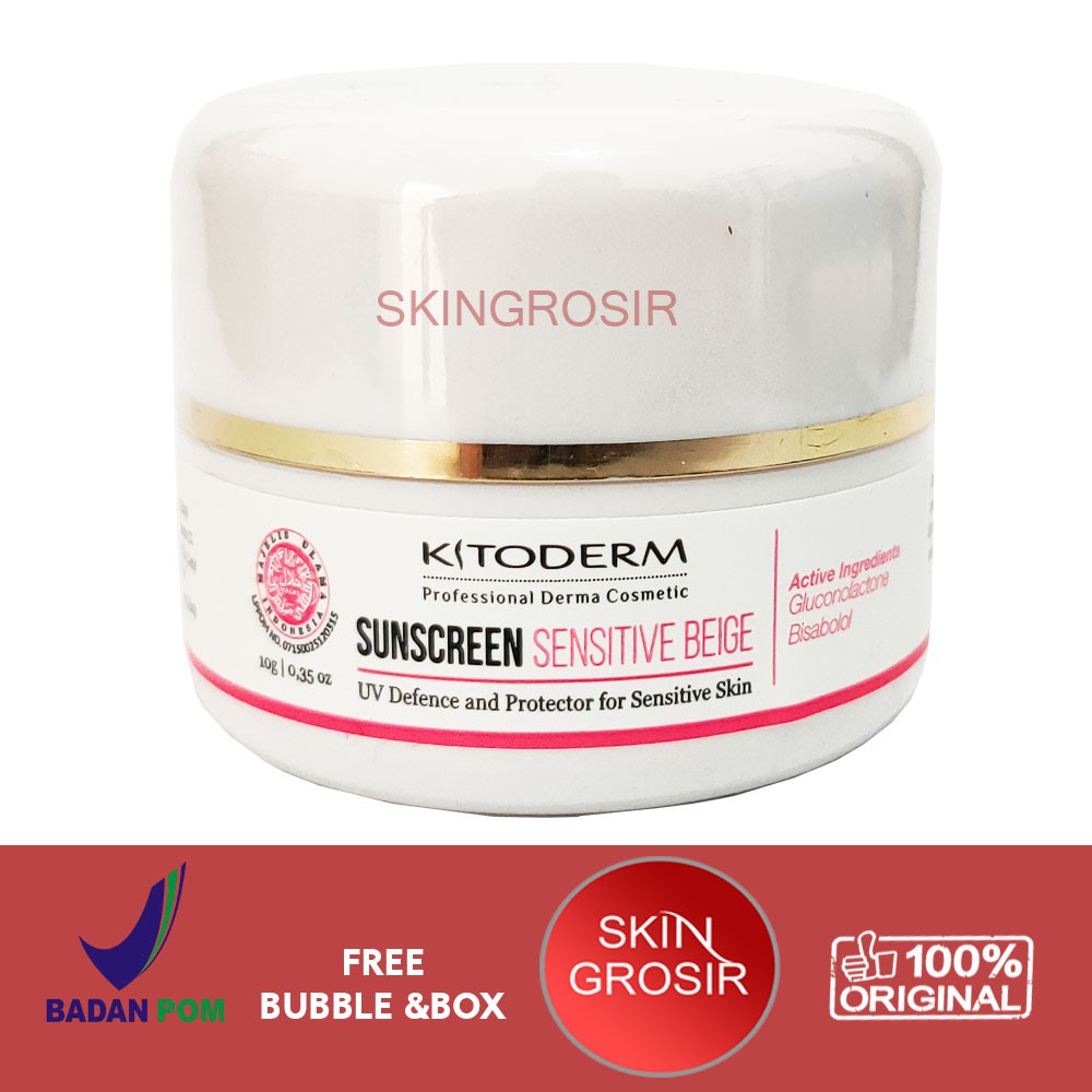 [READY STOCK] Kitoderm Sunscreen Sensitive Beige Cream 10gr Ori / Tabir Surya Sensitif BPOM GROSIR