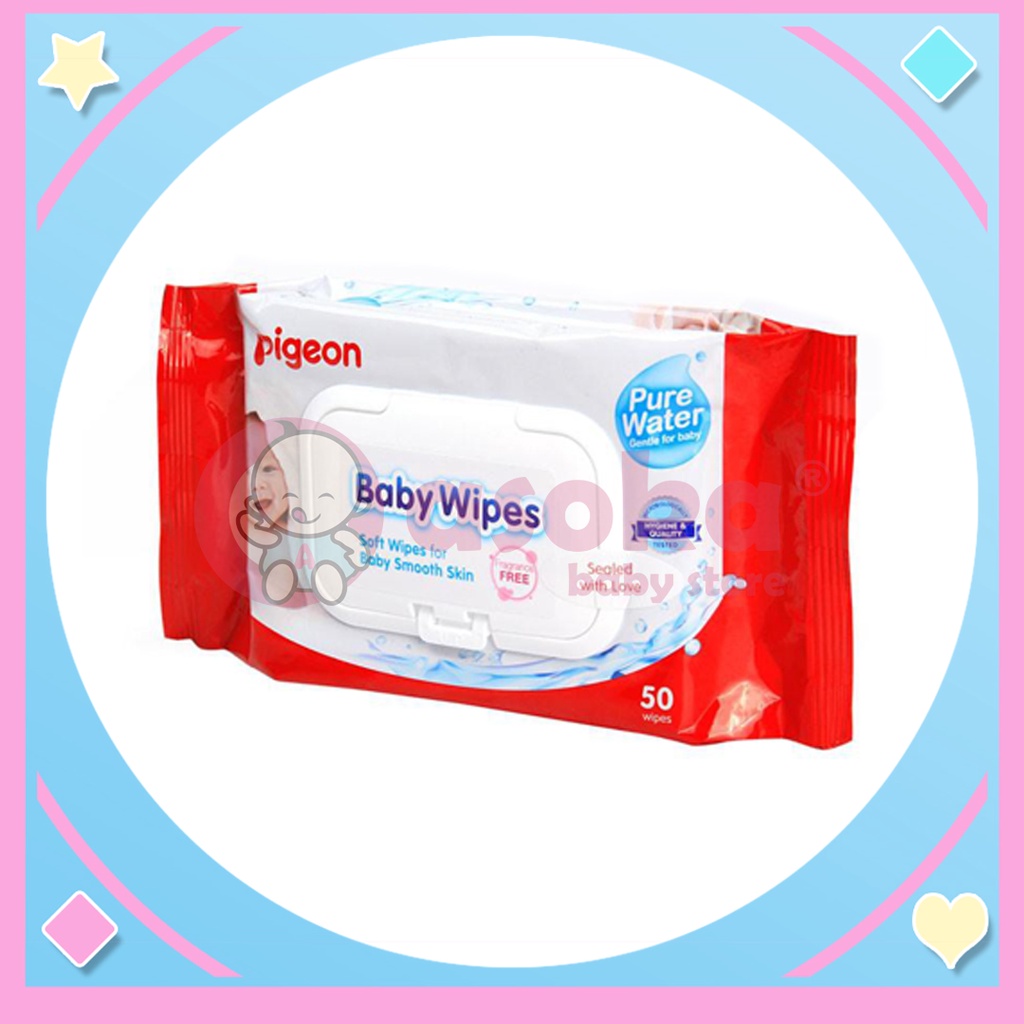 Pigeon Baby Wipes Pure Water 50s / Tissue Basah Bayi ASOKA