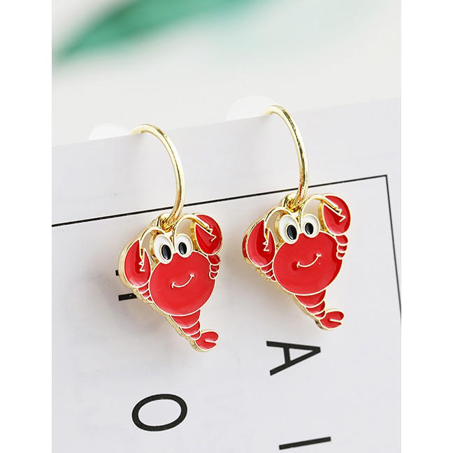 LRC Anting Tusuk Fashion Alloy Dripping Lobster Earrings K33601