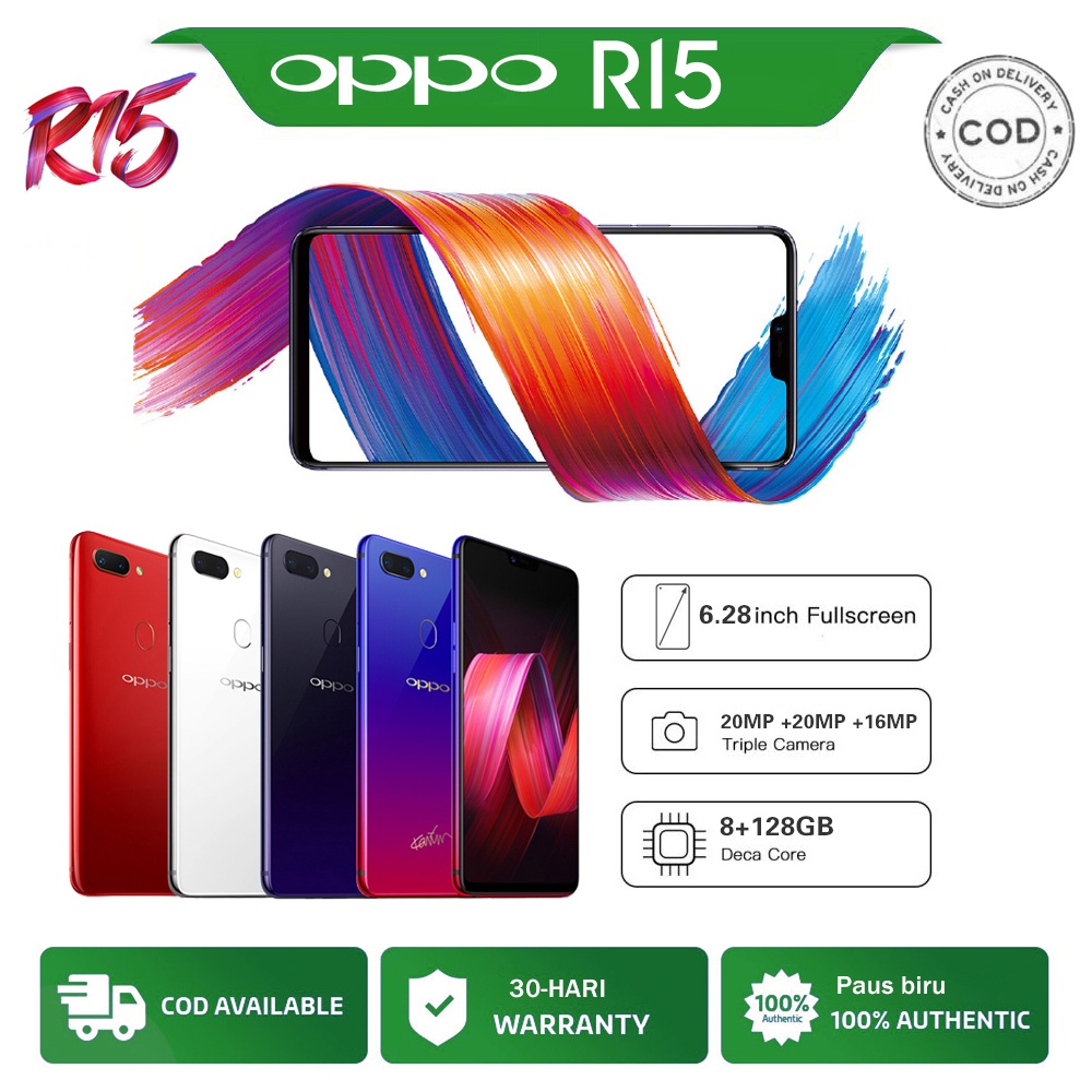 handphone  oppo  R15 RAM 8GB+128GB 6.28 Inch hp baru  SmartPhones