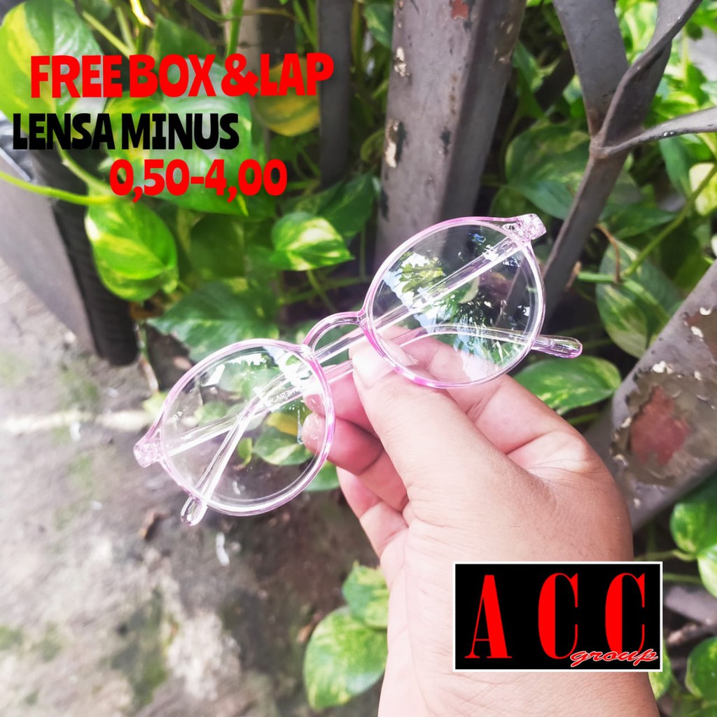 READY STOCK LENSA MINUS OVAL MODEL KOREAN TERBARU UKURAN 0.50-4.00 FREE BOX DAN LAP