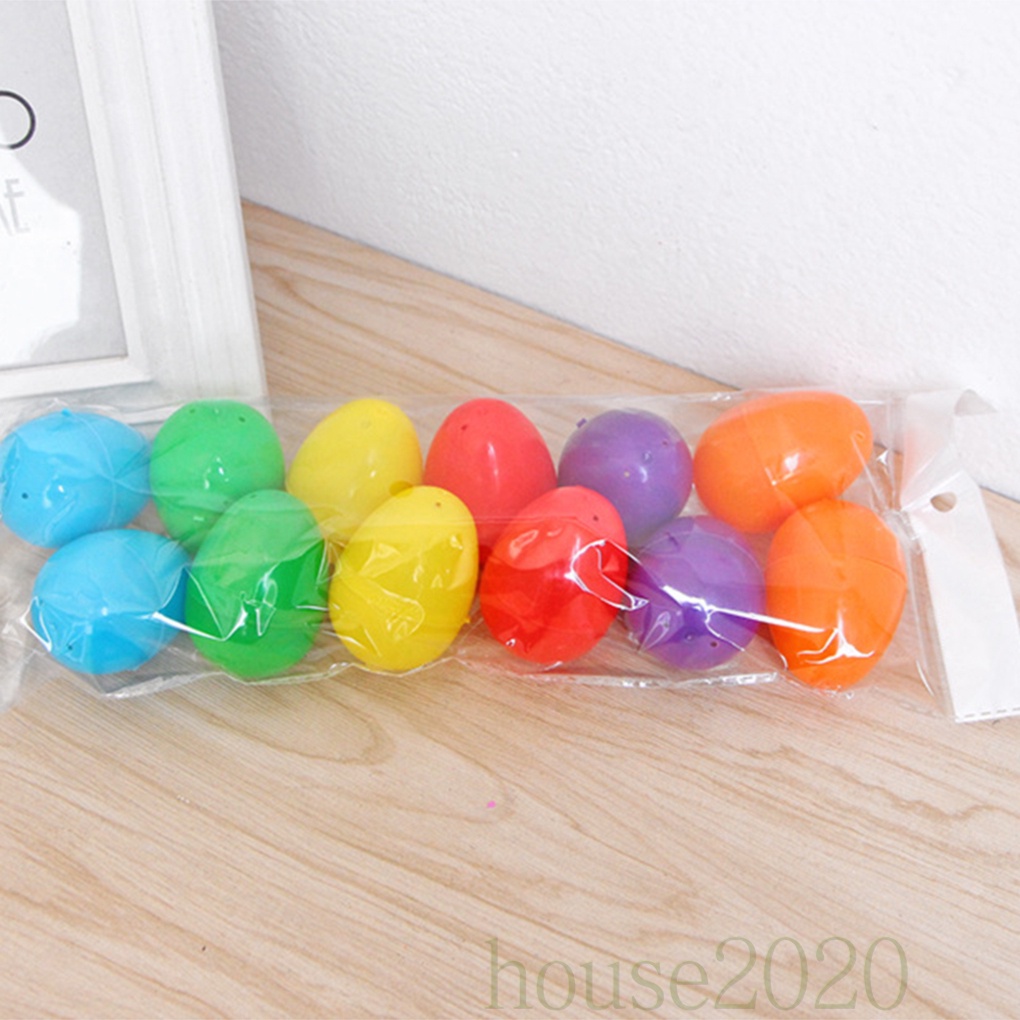 [HOUSE2020]12Pcs Easter Eggs Plastic Fake Eggshell DIY Simulation Party Decoration Toys Children Gift