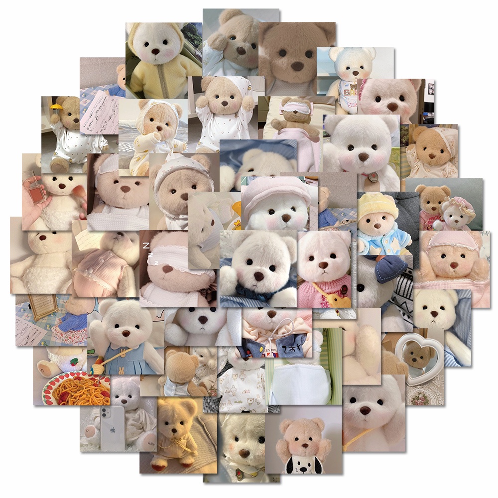 50pcs Stiker Motif Boneka TeddyTales Lucu Anti Air Untuk Dekorasi Komputer