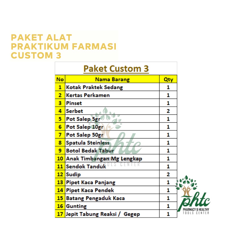 PAKET ALAT PRAKTEK RESEP FARMASI CUSTOM 3 l ALAT PRAKTIKUM FARMASI