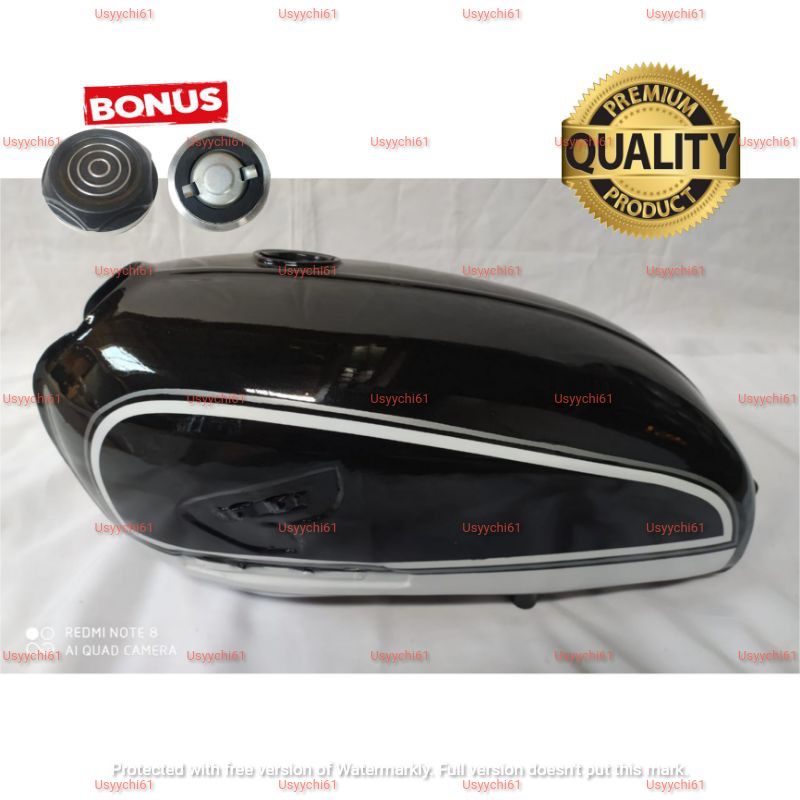 Tangki Cat Motor CB 100 Glatik Custom Motif Black