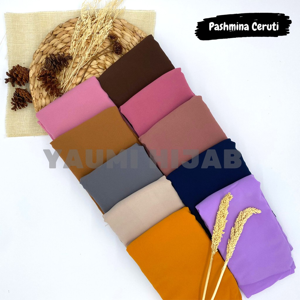 Jilbab Pasmina Ceruti Babydool Polos 180 x 75 CM